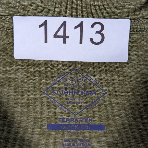 St. John's Bay* Men's Short‎ Sleeve 1/4 Zipper Top Straight Hem Polo Shirt~ XXL - Picture 3 of 8